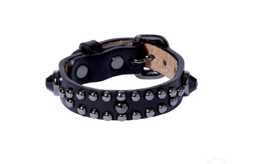 ラミダス別注 ウルフズヘッド WOLFS'HEAD ガンメタルスタッズリストバンド 15mm 3G拍卖