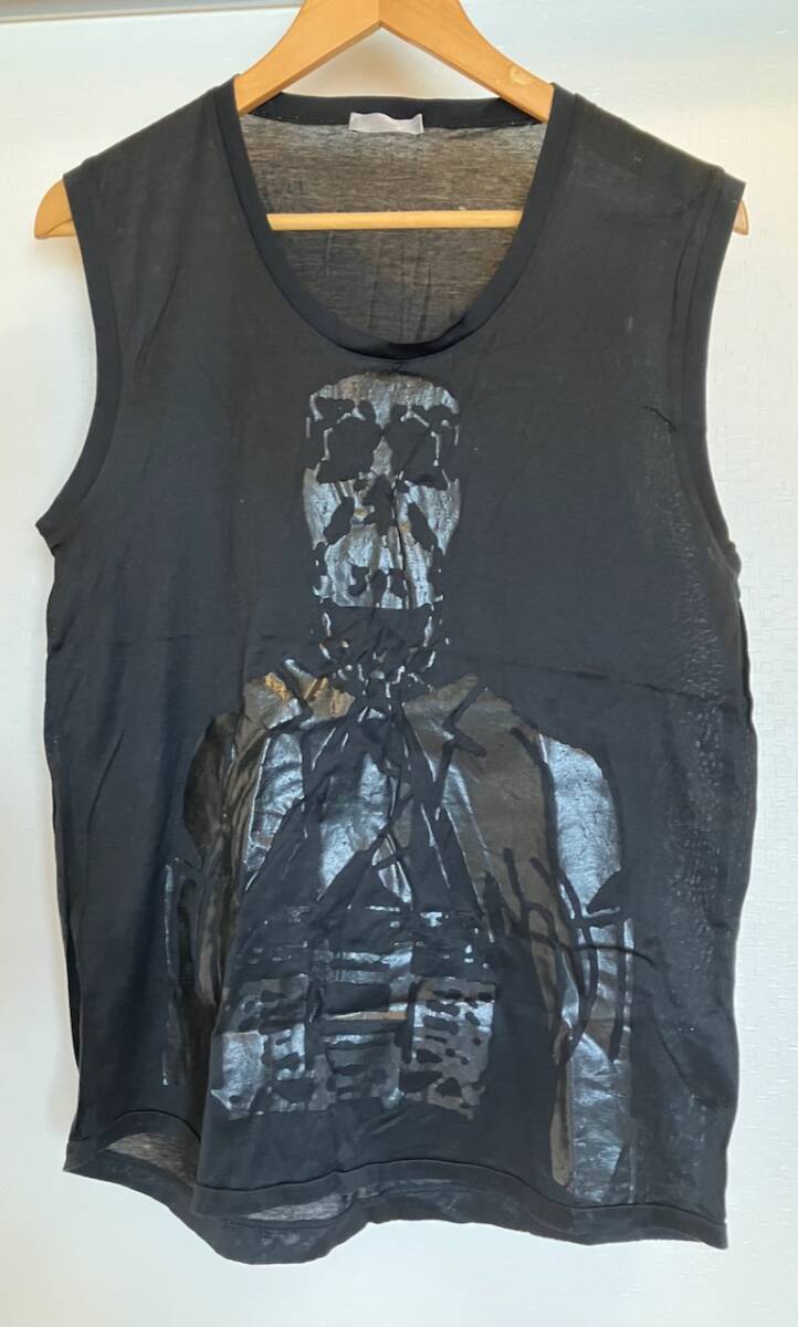 ★ディオールオム 2004 SS エディスリマン ドクロ NS Tシャツ L★拍卖