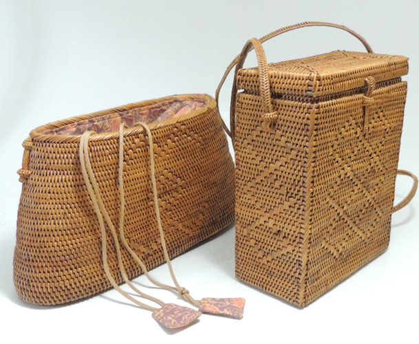 ● アタバッグ カゴバッグ 2点 ● ショルダーバッグ 内布付きバッグ / バリ島 伝統工芸拍卖