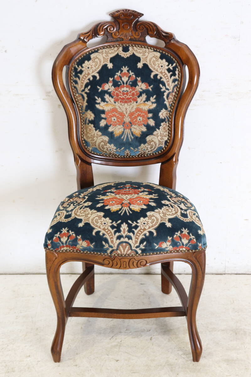 【金華山生地】1990年代イタリア製 ダイニングチェア アンティーク調 高級クラシック家具 ヴィンテージチェア 椅子 いす イス isu(A)拍卖