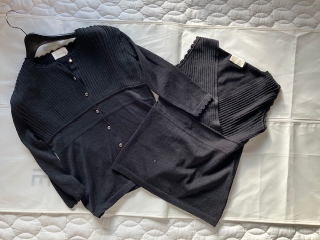 ハロッズ Harrods アンサンブルニット オールシーズン可能 ラメブラック拍卖