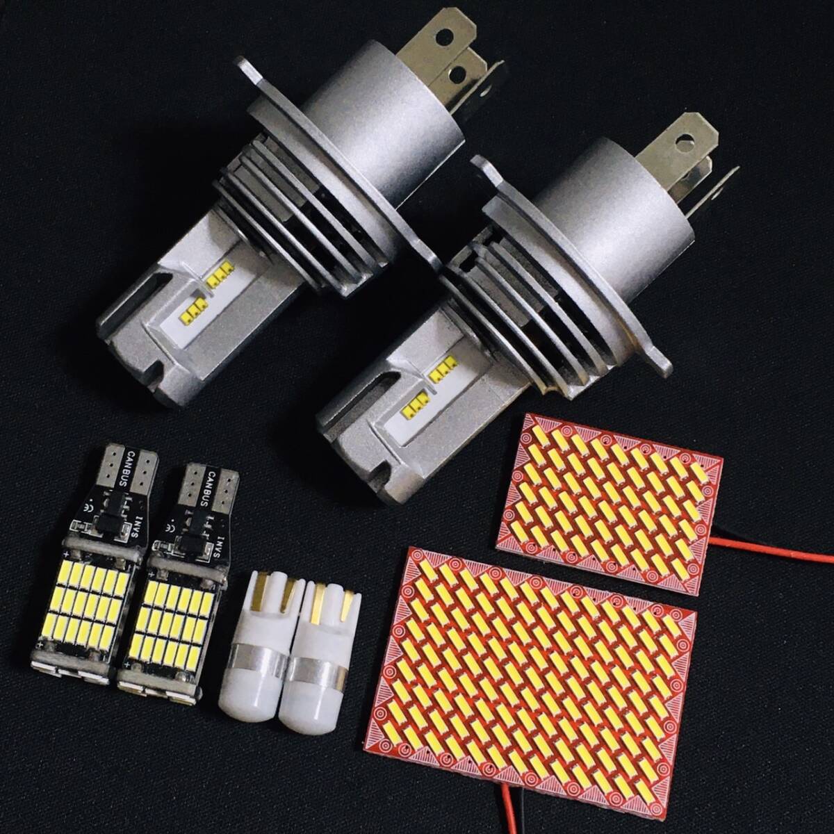 ハスラー MR52S MR92S 超爆光 4014SMD 基板 LED ルームランプセット H4ヘッドライト バックランプ ナンバー灯 室内灯 ライト ホワイト拍卖