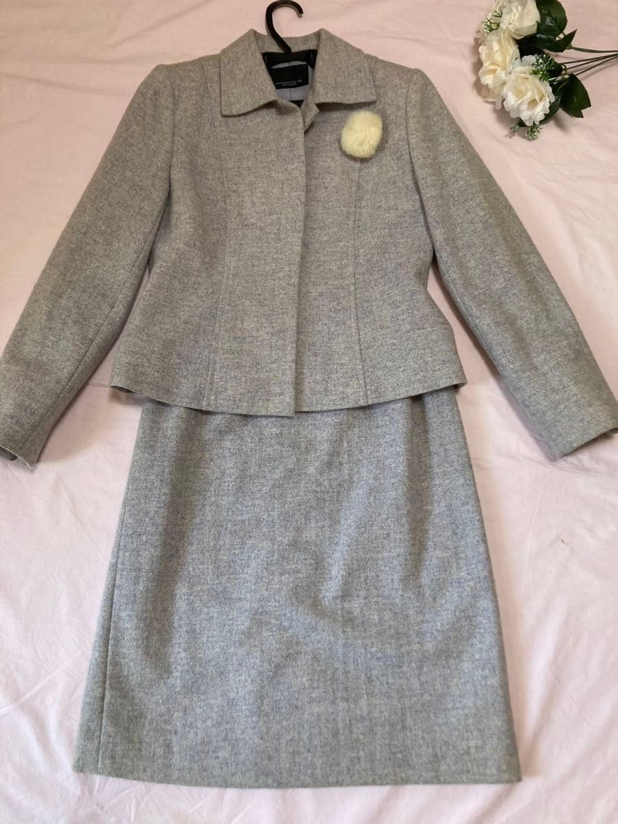 セレモニースーツ 日本製 9号 ママスーツ 入学式 卒業式 フォーマルスーツ拍卖