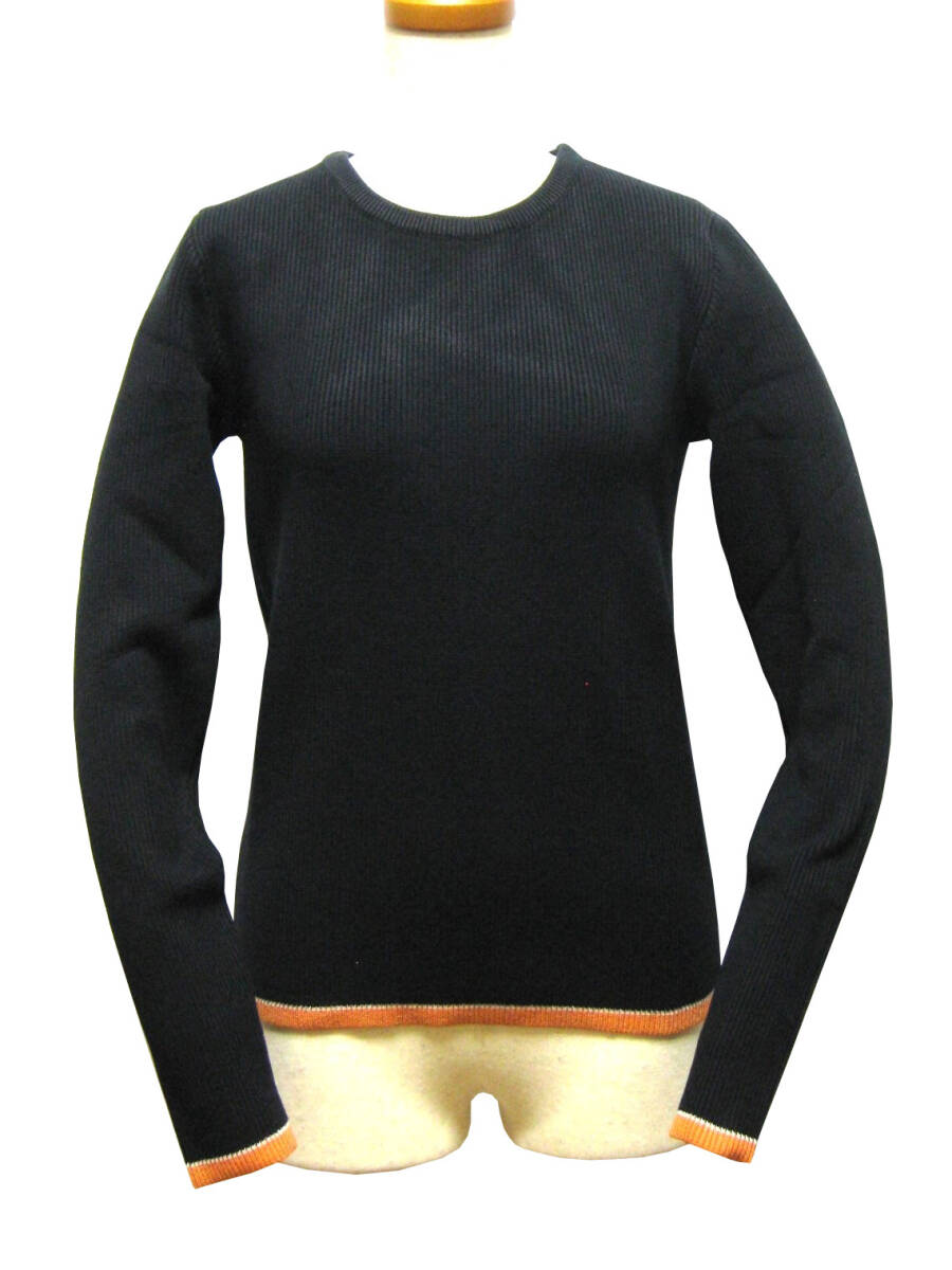 新品 直輸入 DIESEL ディーゼル 背中ワンポイントロゴ 細リブ 長袖ニット ブラック XSサイズ M-ARIANNENEW拍卖