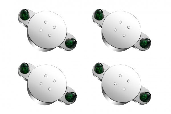 ■新品:丸マーカーステー 10穴 大型用22.5 ステンレスメッキ ハブカバー センターキャップ リヤー 4個セット ISO専用 丸型-大 【O-90 A】拍卖