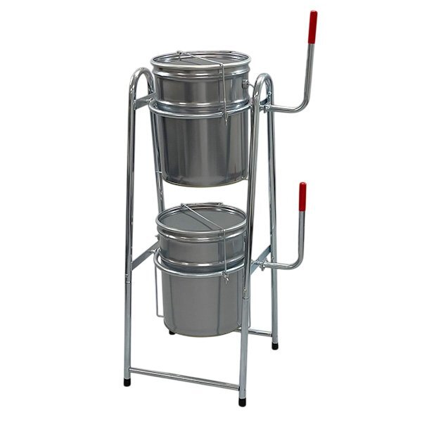 ペール缶スタンド 2段式 缶が落下しない メッキ仕様 4702拍卖