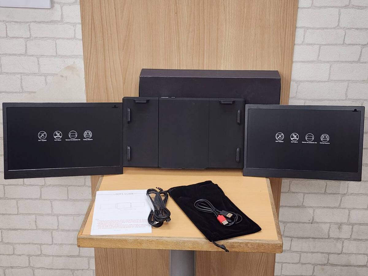 R70924 未使用 ? KWUMSY クオンサイ デュアルモバイルディスプレイ P2 PRO 13.3型液晶 3画面 モニタ拍卖