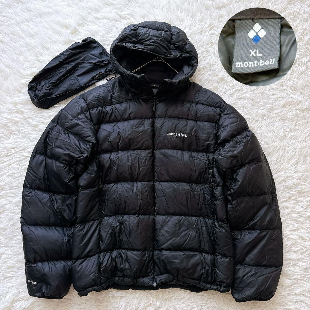 XLサイズ mont-bell モンベル ライトアルパインダウンパーカ フーディ EXダウン 黒 ブラック 800フィルパワー EXダウン 撥水加工拍卖
