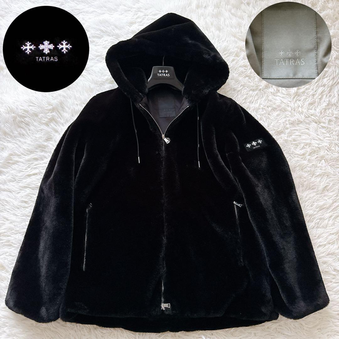 未使用級05サイズ TATRAS タトラス BOMOS ボモス ボアブルゾン 24AW ファーフーディー ジップアップ ジャケット アウター メンズ拍卖