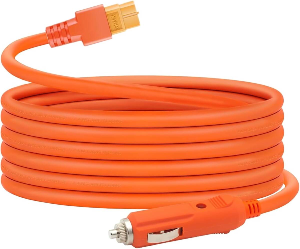 車載シガーソケット充電ケーブル XT60ポート 14AMG ソーラーパネル変換アダプター 太陽光パネル用ケーブル 1m拍卖