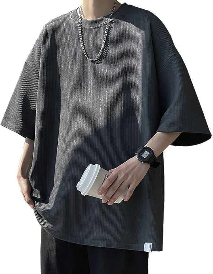 夏服 メンズ tシャツ メンズ 半袖 ダークグレー 2XL拍卖