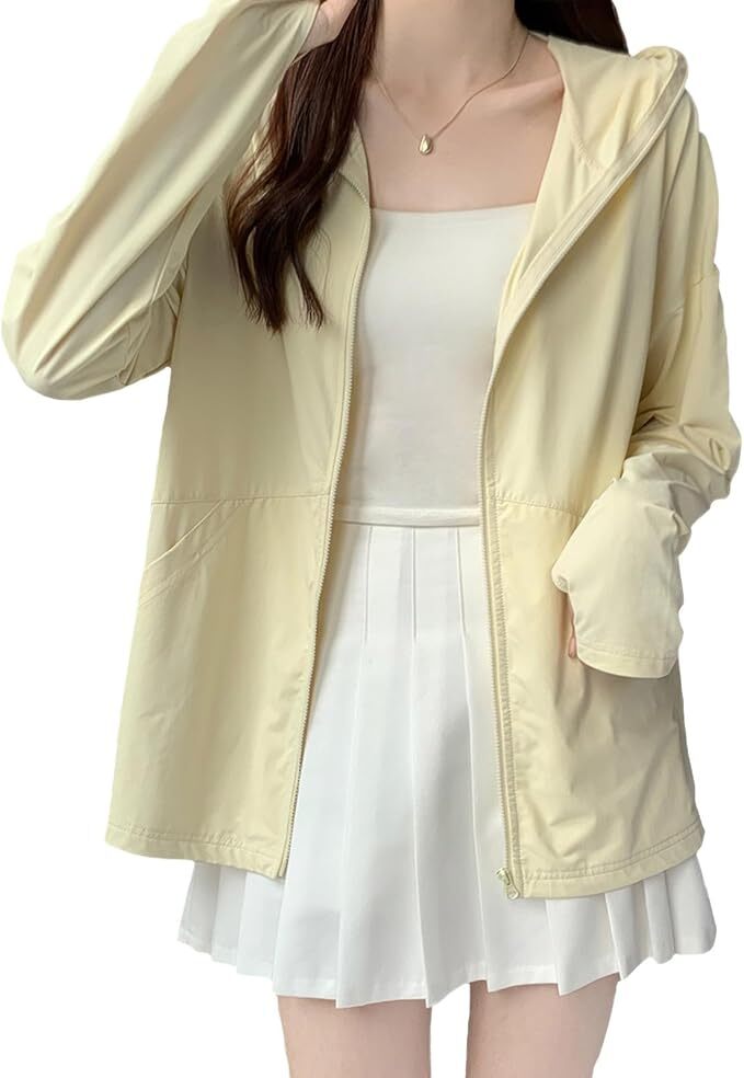 ラッシュガード レディース 夏服 パーカー 水着 UVカット 長袖 M拍卖