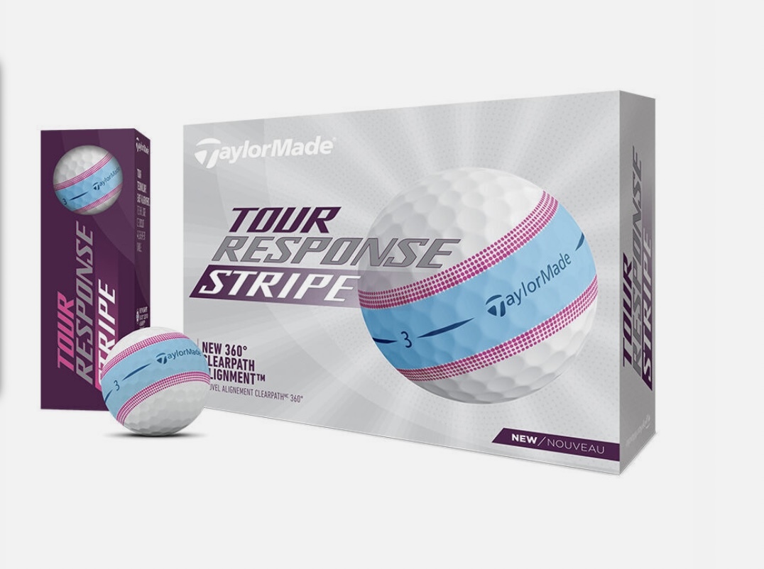 ツアーレスポンス ストライプ ボール ブルーピンク 1ダース ゴルフボール テーラーメイド拍卖