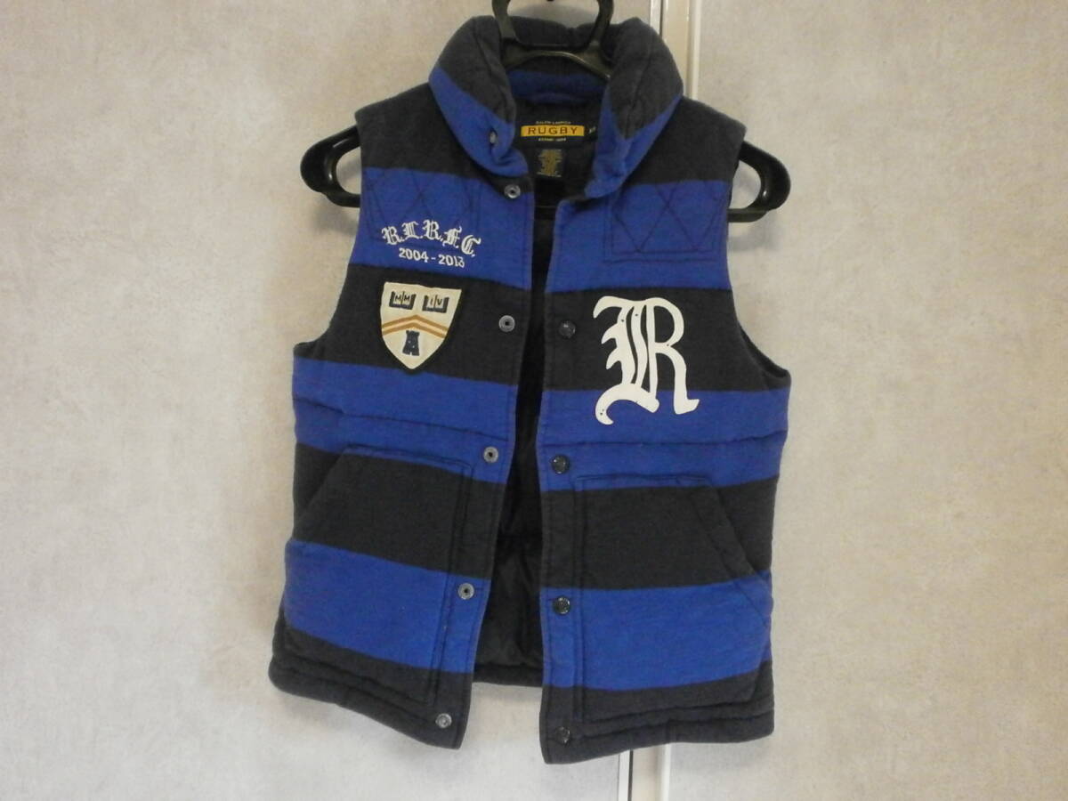 RUGBY ダウンベスト XS ラルフローレン RALPH LAUREN ダメージ加工品拍卖