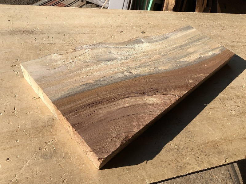 送料無料!栃【E277B】487×~250×37㎜ ブルーステイン スポルテッド クラフト 素材 乾燥材 木工 DIY 材木 天然木 無垢材《銘木すずめや》拍卖