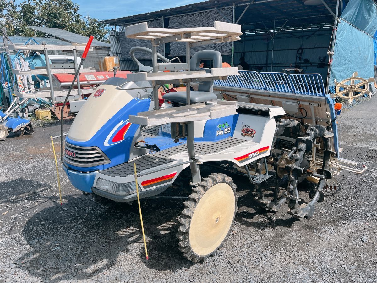 中古 ISEKI イセキ ヰセキ 乗用 田植機 PG63D-V ダブルタイヤ 6条植え さなえ 183時間 田植え機 田んぼ 茨城県常陸大宮市 0914あら1 駐 自拍卖