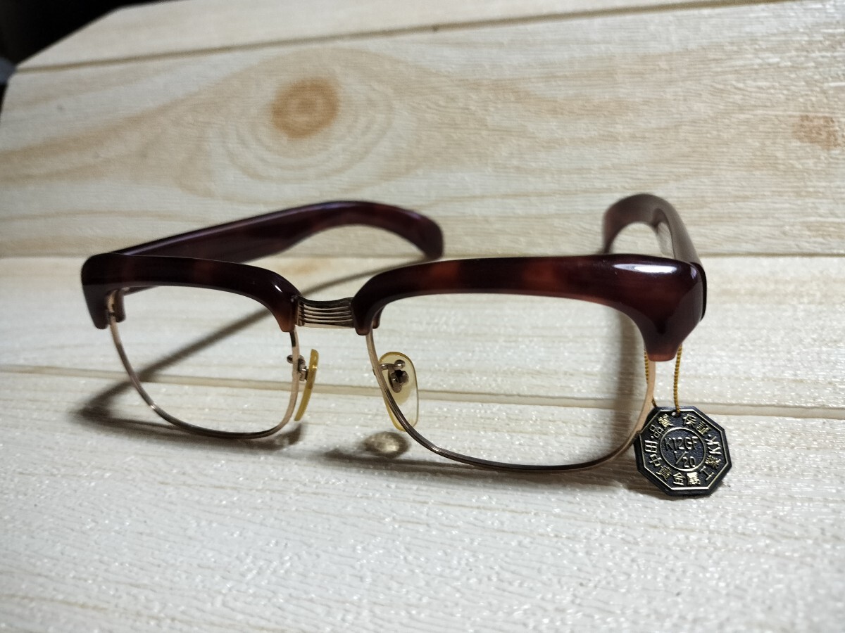 レア!メガネ!デッドストック品!珍品! 田中貴金属 !ヴィンテージ ブロー 12金張り! 鯖江製! メガネフレーム!s1真中1家拍卖