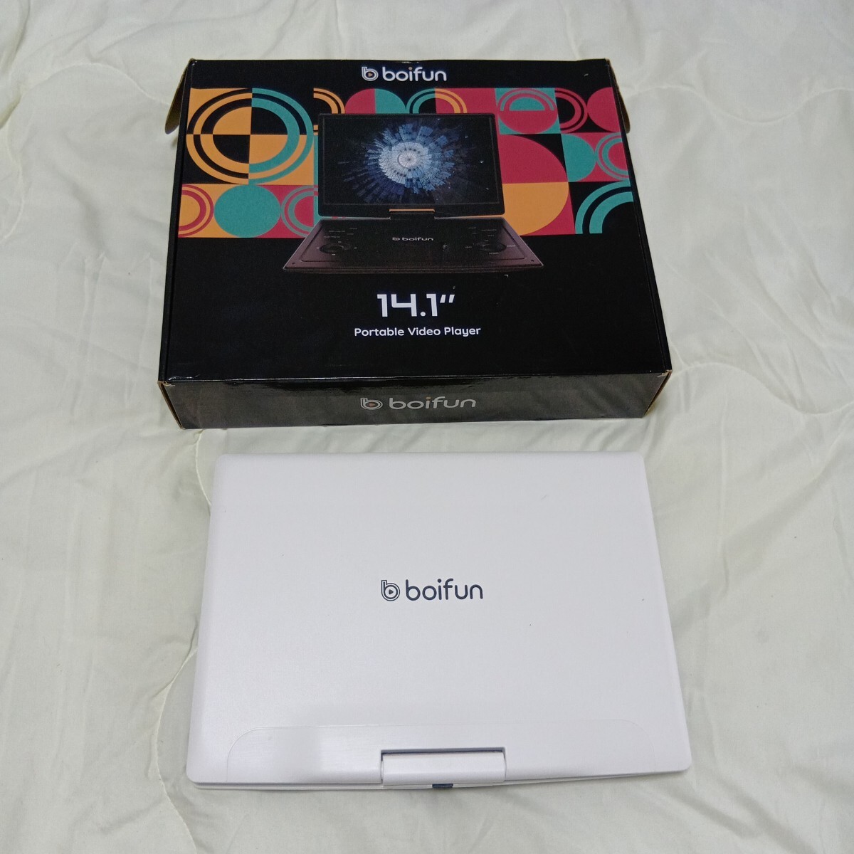Boifun 14.1インチ ポータブルビデオプレーヤー ホワイト拍卖