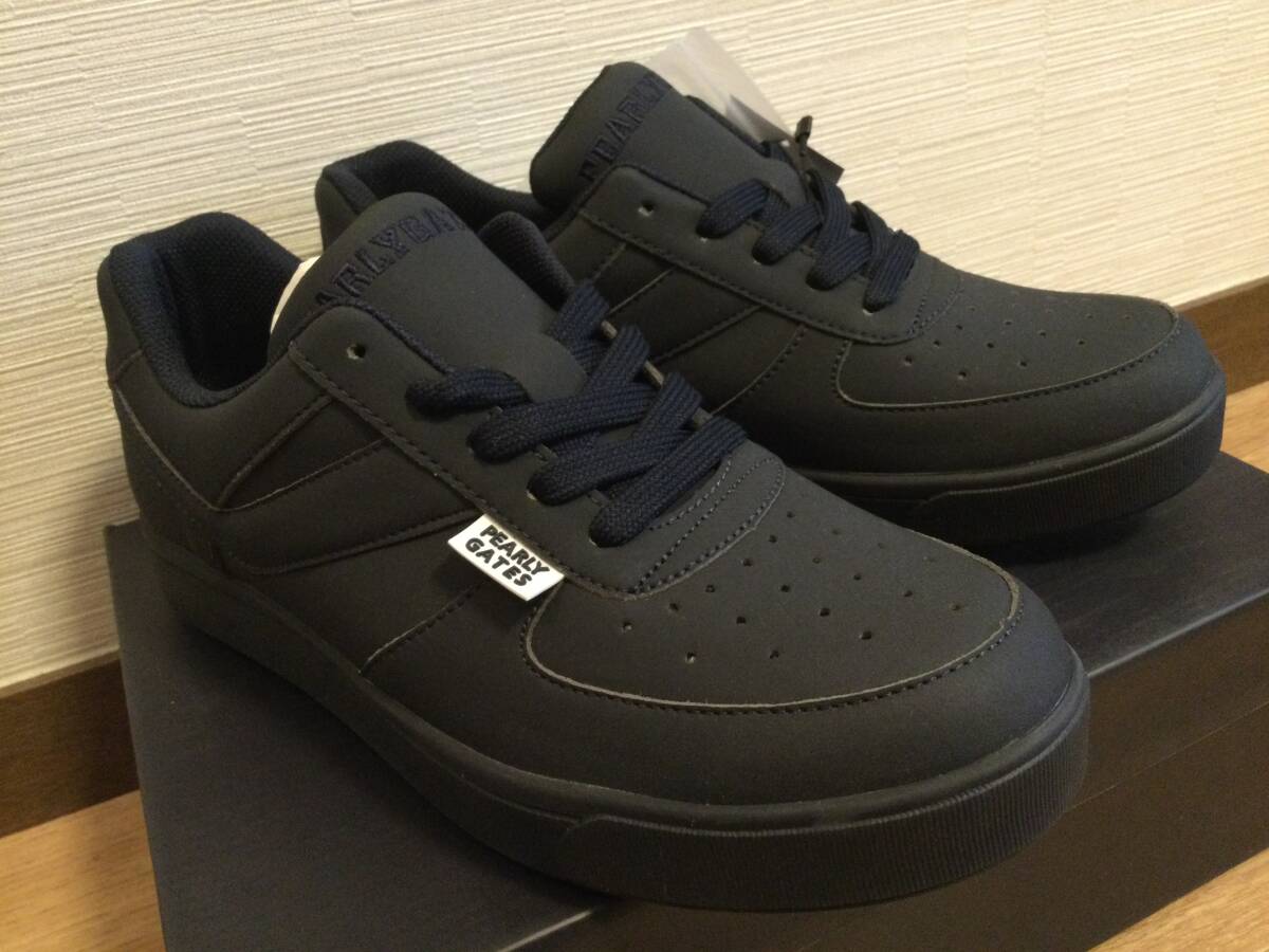 新品未使用☆PEARLY GATES パーリーゲイツ 定番 ローカット ゴルフシューズ 紺 ネイビー 23.5cm拍卖