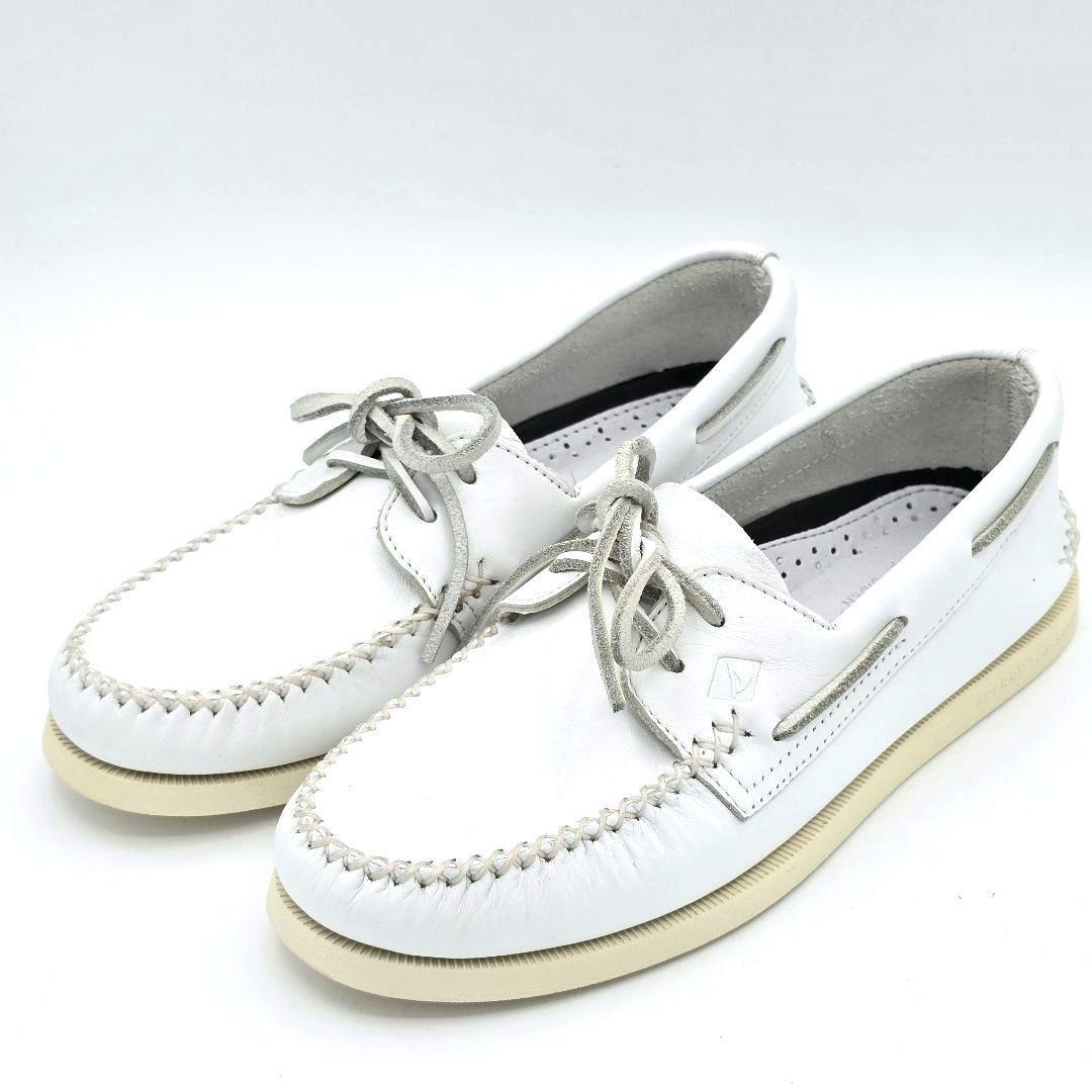 美品 スペリートップサイダー SPERRY TOP-SIDER 8.5W 26.5cm デッキシューズ レザーシューズ ホワイト拍卖