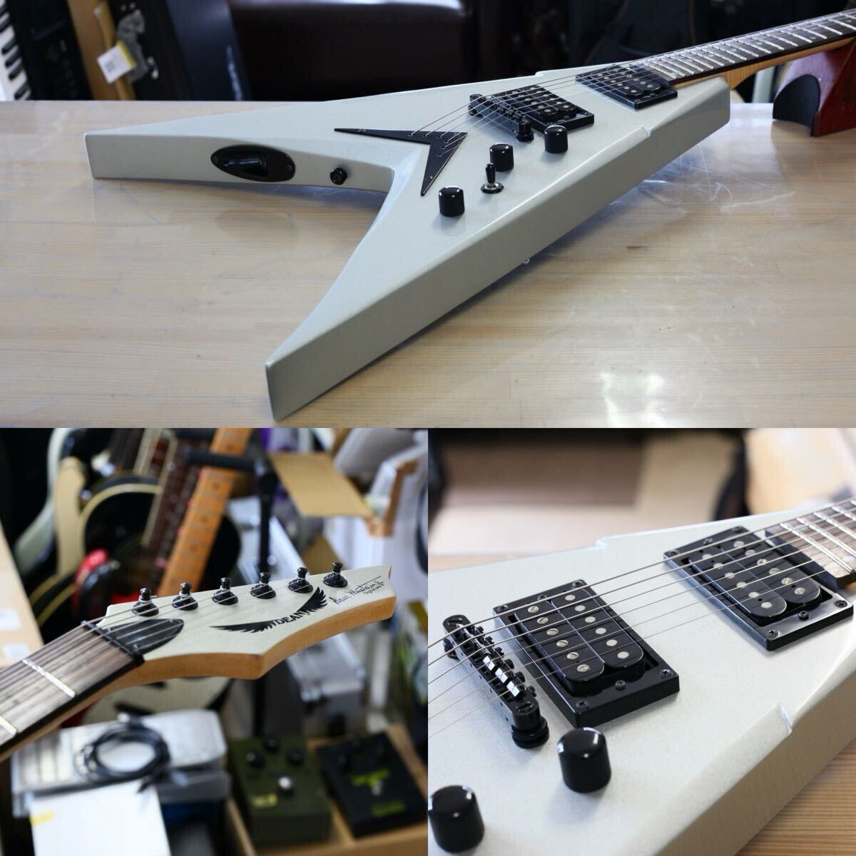 DEAN Dave Mustaine VMNT X Silver MEGADETH ※中国製 ES0912 セミハードケース付き 美品拍卖