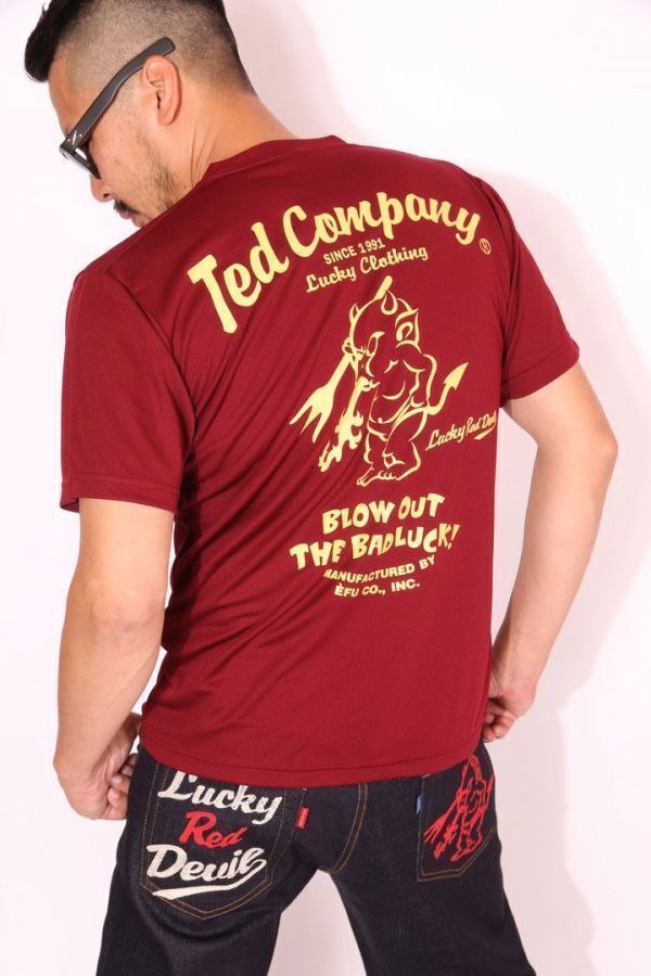 テッドマン TEDMAN ドライTシャツ ワイン【Mサイズ】吸汗速乾 半袖 TDRYT-100 エフ商会 アメカジ メンズ拍卖
