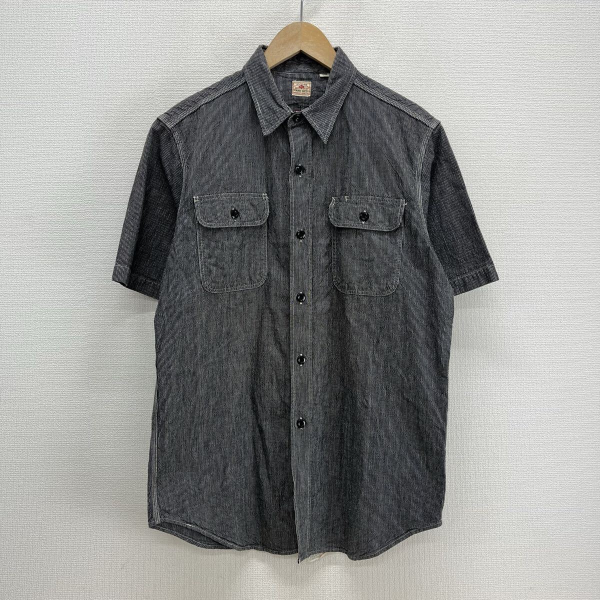 SUGAR CANE シュガーケーン SC34060 半袖ワークシャツ ヒッコリー ストライプ L 10129115拍卖