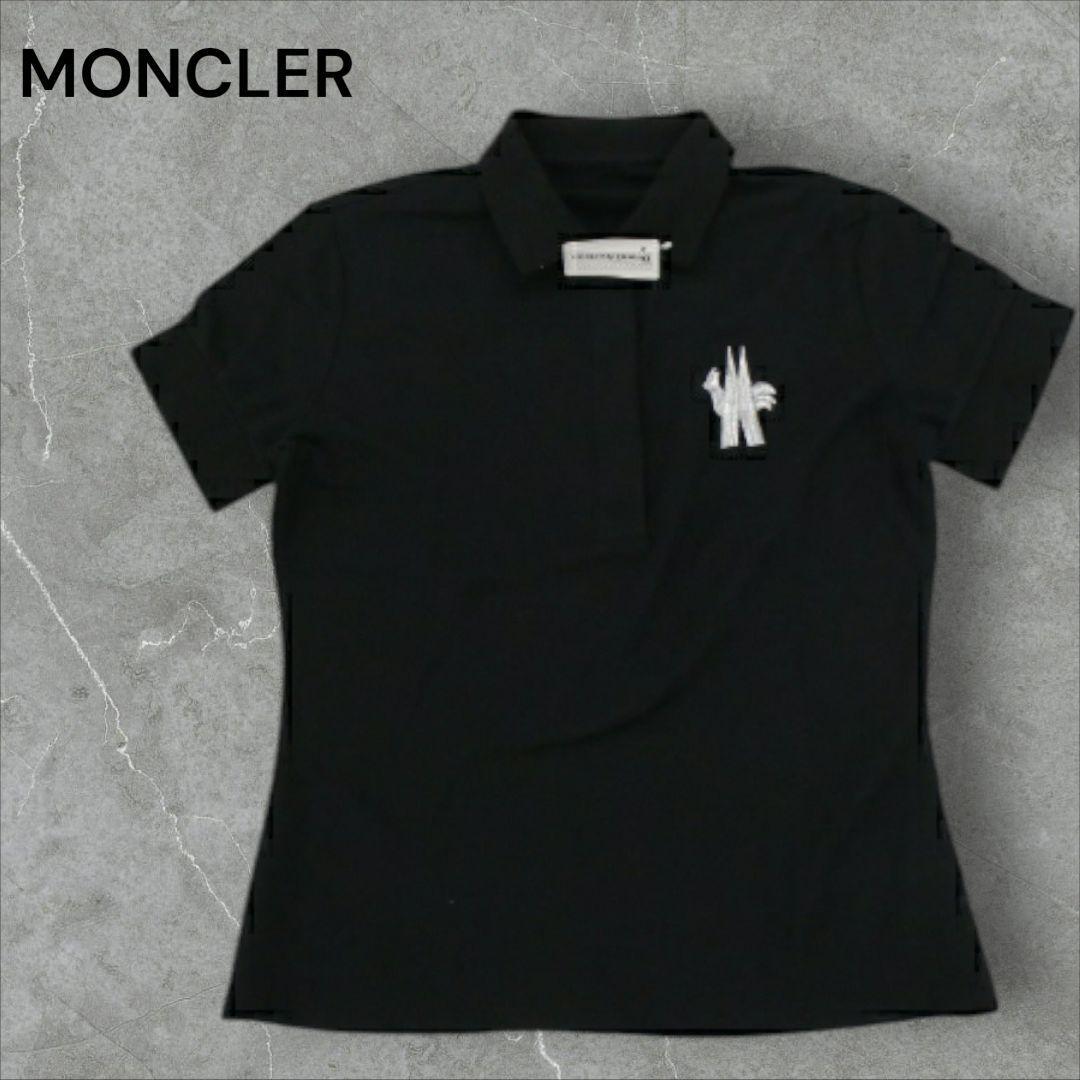 MONCLER 黒 ポロシャツ 半袖 オシャレデザイン拍卖