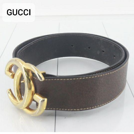 GUCCI グッチ ブラウンレザー GGロゴ ベルト拍卖