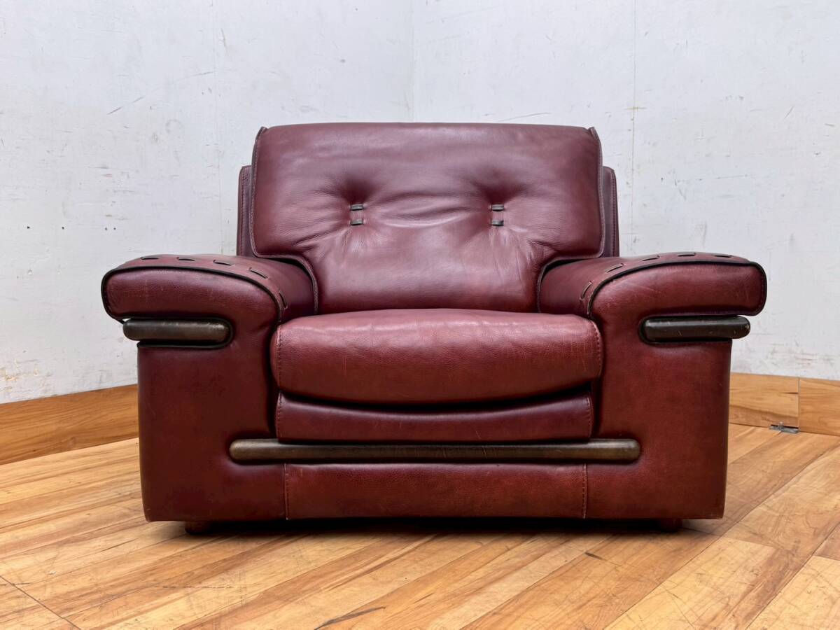 T7588☆美品☆formenti☆フォルメンティ☆イタリア☆本革☆レザー☆1人掛けソファ☆アームソファ拍卖