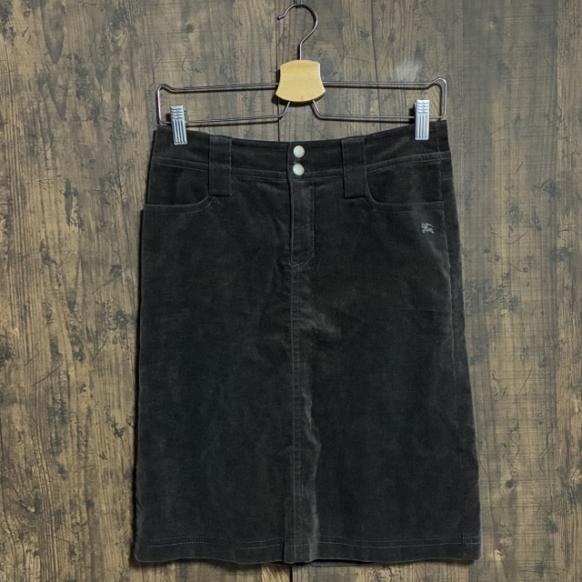 C19◇BURBERRY BLUE LABEL | バーバリーブルーレーベル コーデュロイスカート ブラウン レディース 38サイズ 中古品拍卖