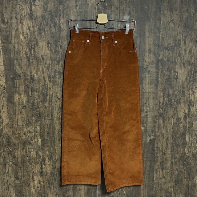 C19◇Levi's | リーバイス コーデュロイパンツ MILE HIGH CROPPED WIDE LEG テラコッタ レディース 25サイズ 中古品拍卖