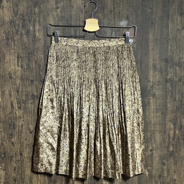 C20◇IENA | イエナ プリーツスカート ドット柄 ブラウン系 レディース 36サイズ 中古品拍卖