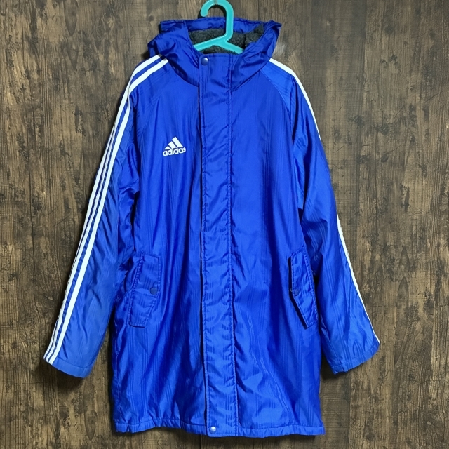 C21◇adidas | アディダス ロングコート ブルー×ホワイト キッズ 160サイズ 中古品拍卖