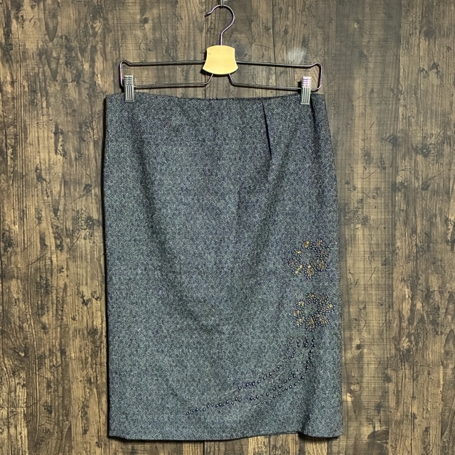 C29◇ICEBERG | アイスバーグ スカート ひざ丈 チェック柄 チャコールグレー系 レディース 42/26サイズ 中古品拍卖