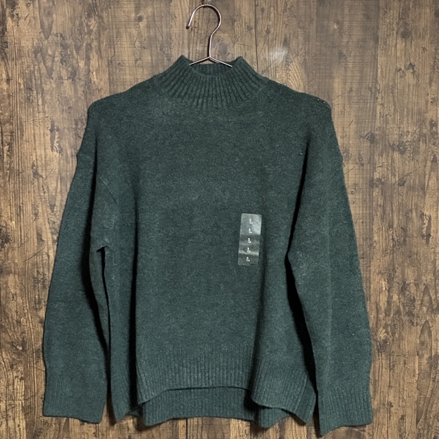 C32◇UNIQLO | ユニクロ モックネックセーター ダークグリーン レディース Lサイズ 中古品拍卖