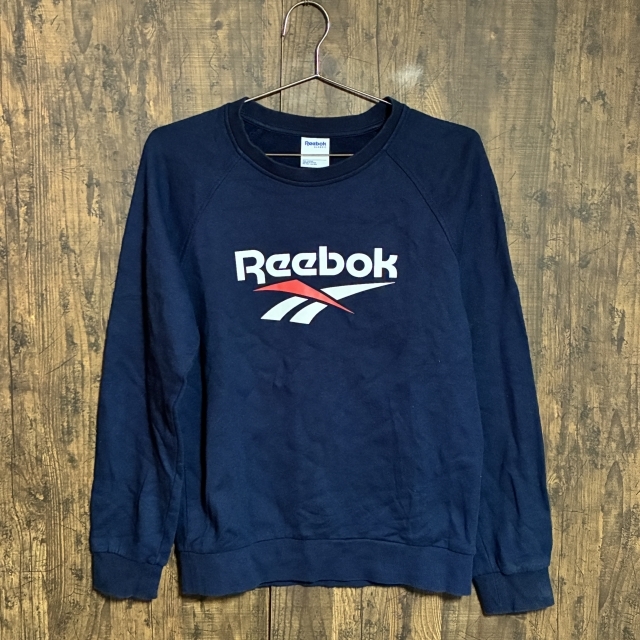 C35◇Reebok | リーボック CLASSIC ロゴプリント スウェットシャツ ネイビー ユニセックス XSサイズ 中古品拍卖