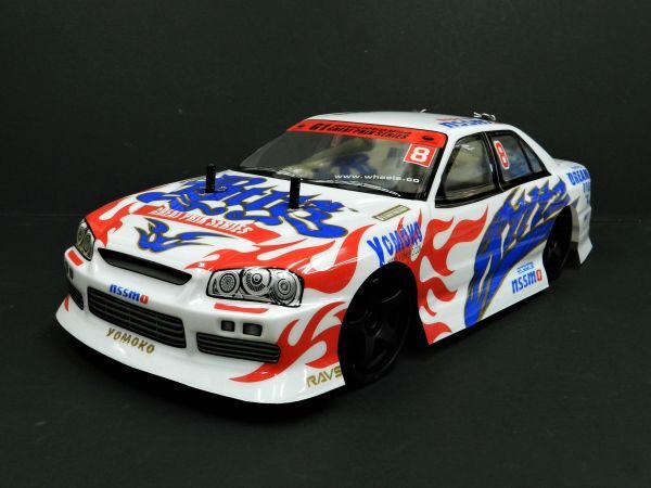 ☆スペアボディー付☆ 2.4GHz 1/10 ドリフトラジコンカー ニッサン GTS タイプ【ターボ機能付き・塗装済み完成品・フルセット】拍卖