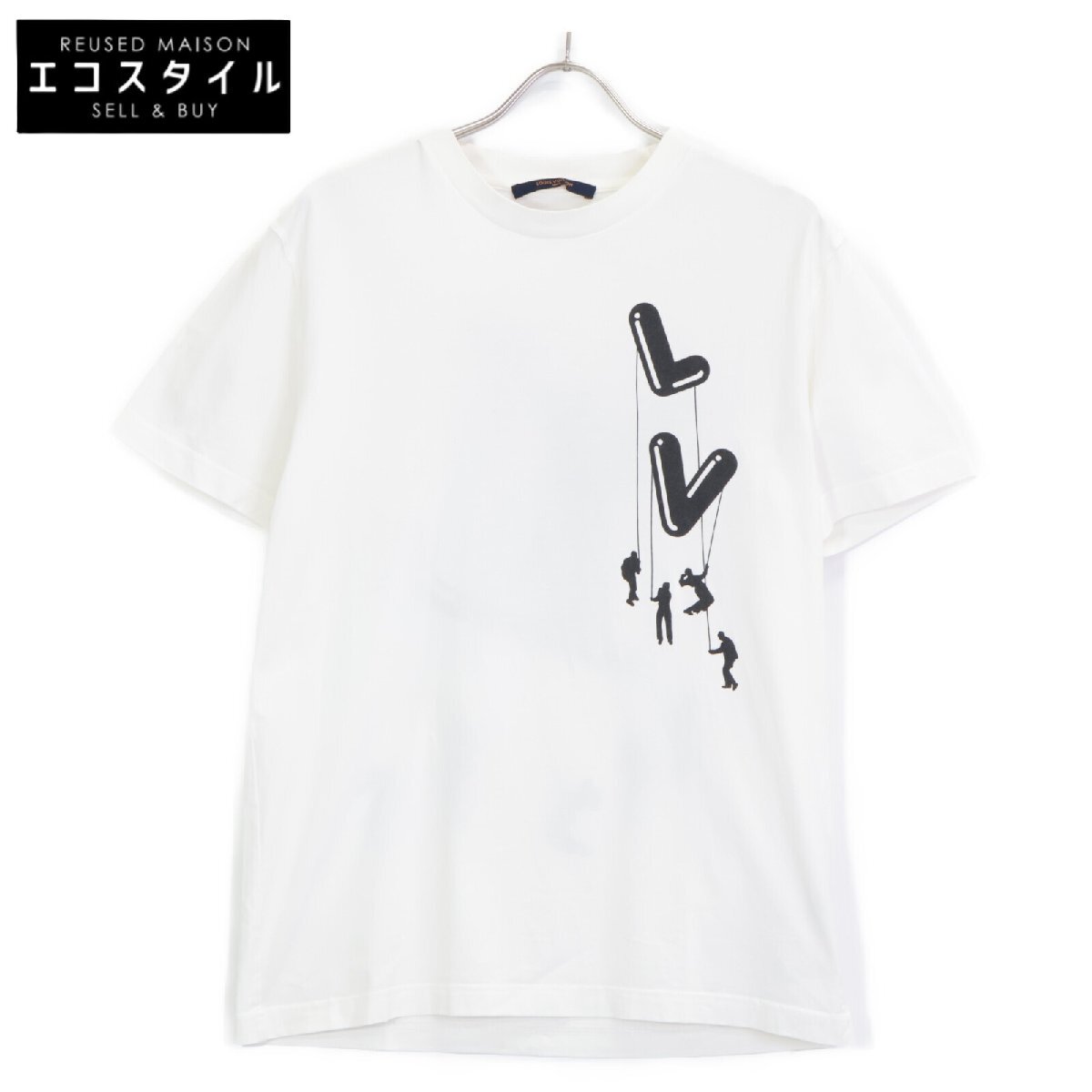 LOUIS VUITTON ルイヴィトン 21年製 HKY86W フローティングプリント Tシャツ ホワイト M トップス コットン メンズ 中古拍卖