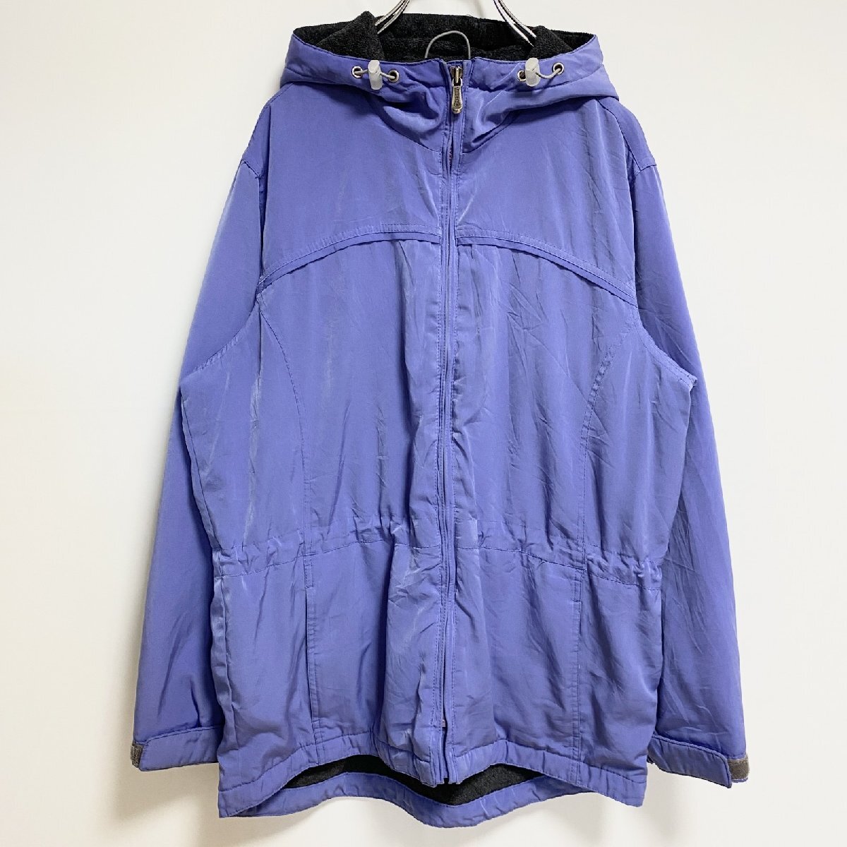 古着 used PACIFIC TRAIL 長袖マウンテンパーカー ワンポイント刺繍 裏地フリース 水色 秋冬服 レトロ拍卖