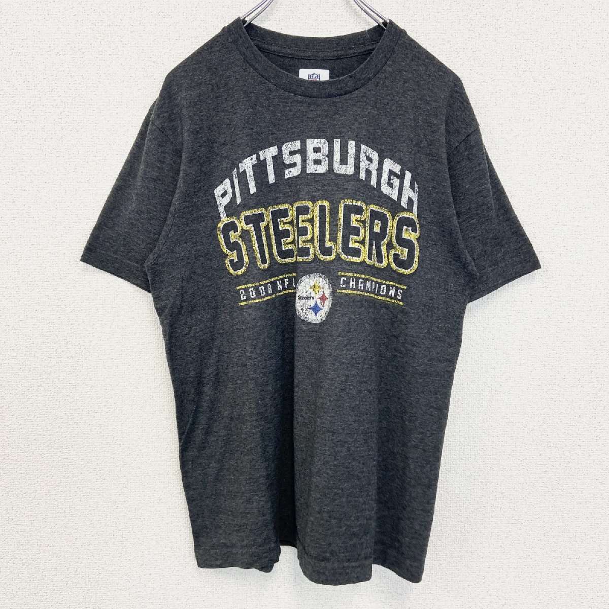 古着 used NFL 半袖オフィシャルプリントTシャツ ピッツバーグスティーラーズ STEELERS アメフト グレー Sサイズ拍卖