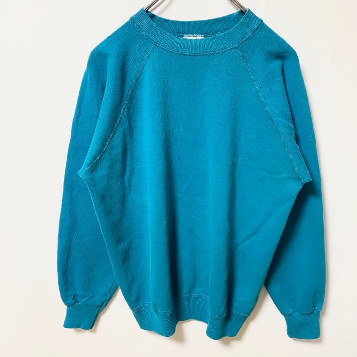 古着 used 80s~ Hanes ヘインズ ラグランスリーブスウェット/トレーナー ヴィンテージ ブルー Lサイズ拍卖