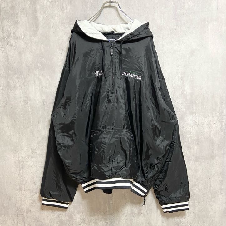 古着 used ~90s Holloway アノラックパーカー ナイロンプルオーバー ヴィンテージ 黒 ブラック 3XLサイズ拍卖