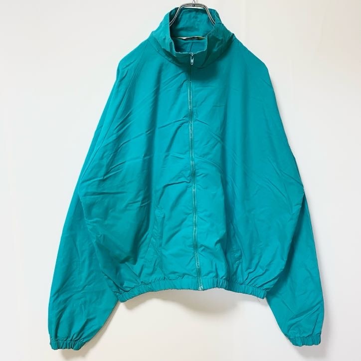古着 used Augusta USA製 長袖ハイネックナイロンジャケット ワンポイント刺繍 ゴルフ 緑 秋冬服 XLサイズ拍卖