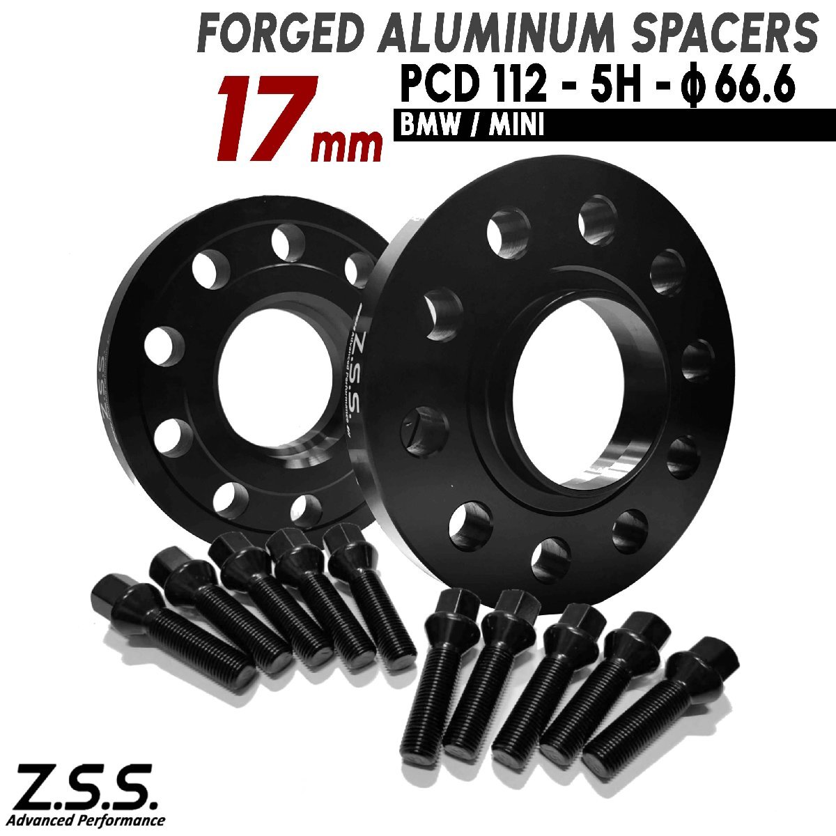 Z.S.S. AP BMW 5シリーズ G60 G61 G30 G31 M5 Mスポーツ 523i 523d スペーサー 17mm PCD112 66.6φ M14xP1.25 ボルト付き拍卖