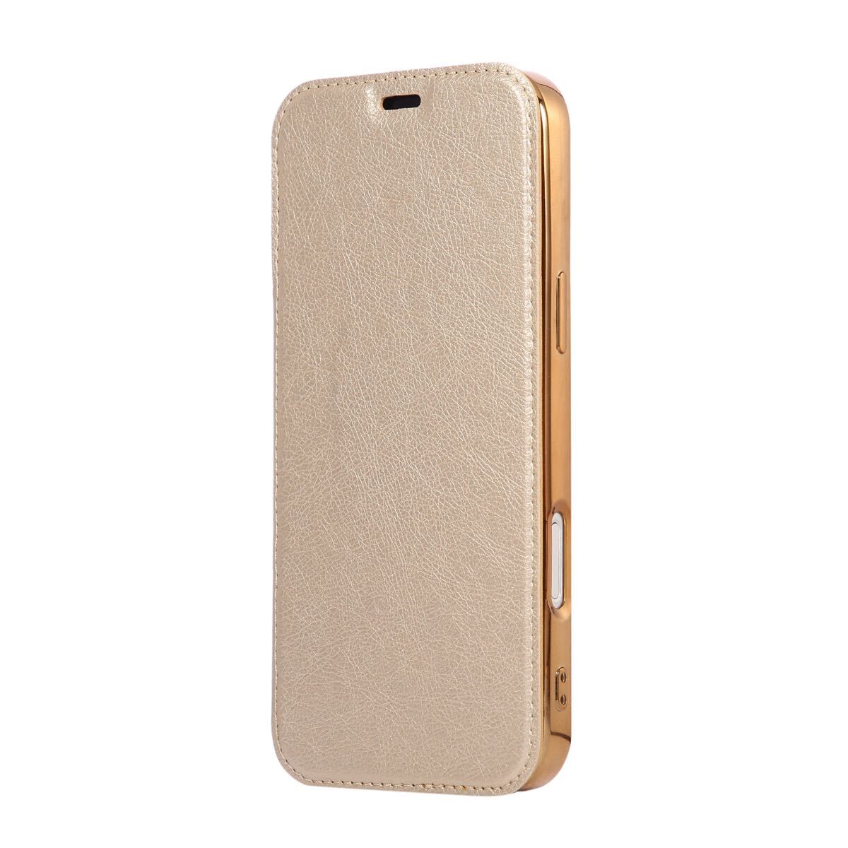 iPhone Air レザーケース アイフォン エアー ケース iPhone Air カバー 手帳型 カード収納 ゴールド拍卖