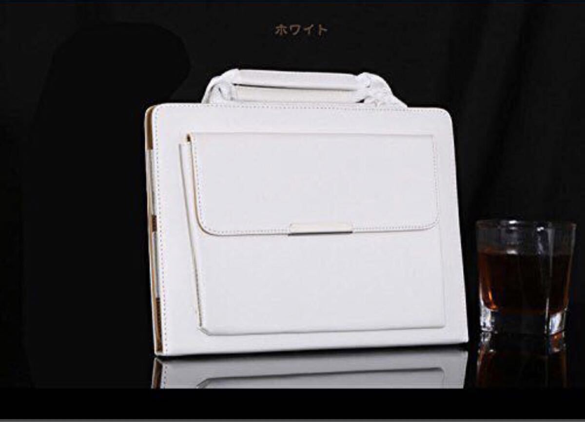 ipad mini4 レザーケース ミニ4 カバー ipad mini5 レザーケース アイパッドミニ5 カバー 手提げバッグ風 ハンドバック式ケース ホワイト拍卖