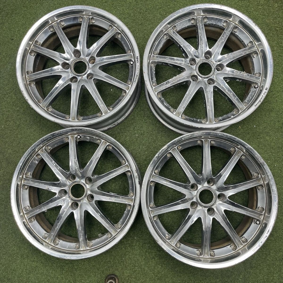 【1166】18インチ ウェッズ 9JJ 8JJ Weds 18×9JJ +38 / 18×8JJ +38 PCD114.3 5穴 ハブ径73 アルミホイール4本 拍卖