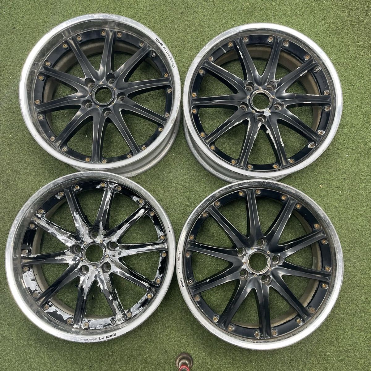 【1167】18インチ 8JJ 7.5JJ Weds 18×8JJ +25 / 18×7.5JJ +44 PCD114.3 5穴 ハブ径73 中古 アルミホイール 4本 ウェッズ 拍卖