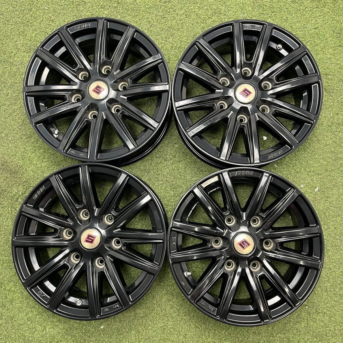 【1195】15インチ 6J SEIN(JWL・JWL-T) ザイン 15×6J ET33 PCD139.7 6穴 ハブ径106 中古アルミホイール4本拍卖